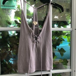 PACSUN Lavender Lace-Up Tank